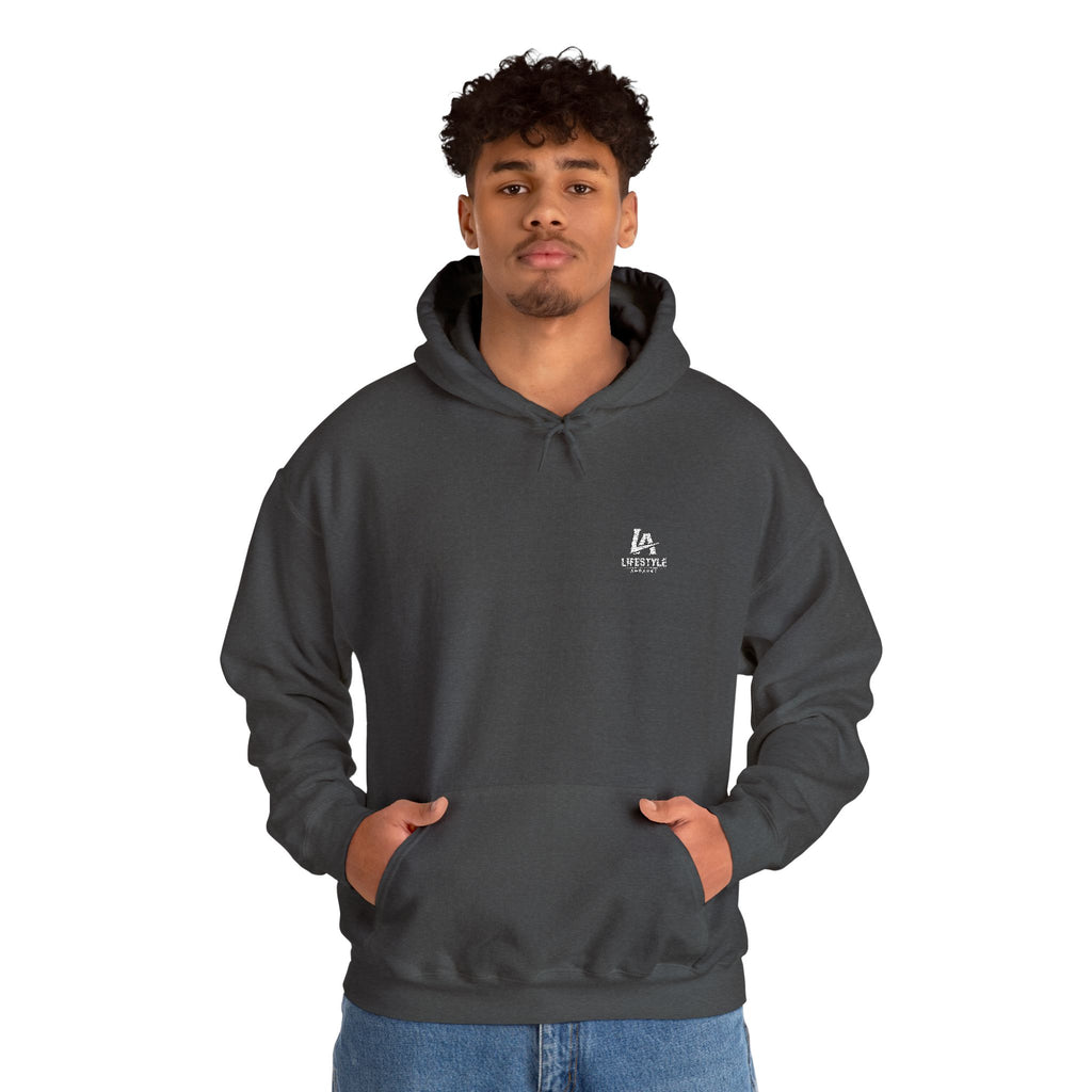 Small White Lifestyle Apparel Chest Hoodie - Minimal Zen Streetwear