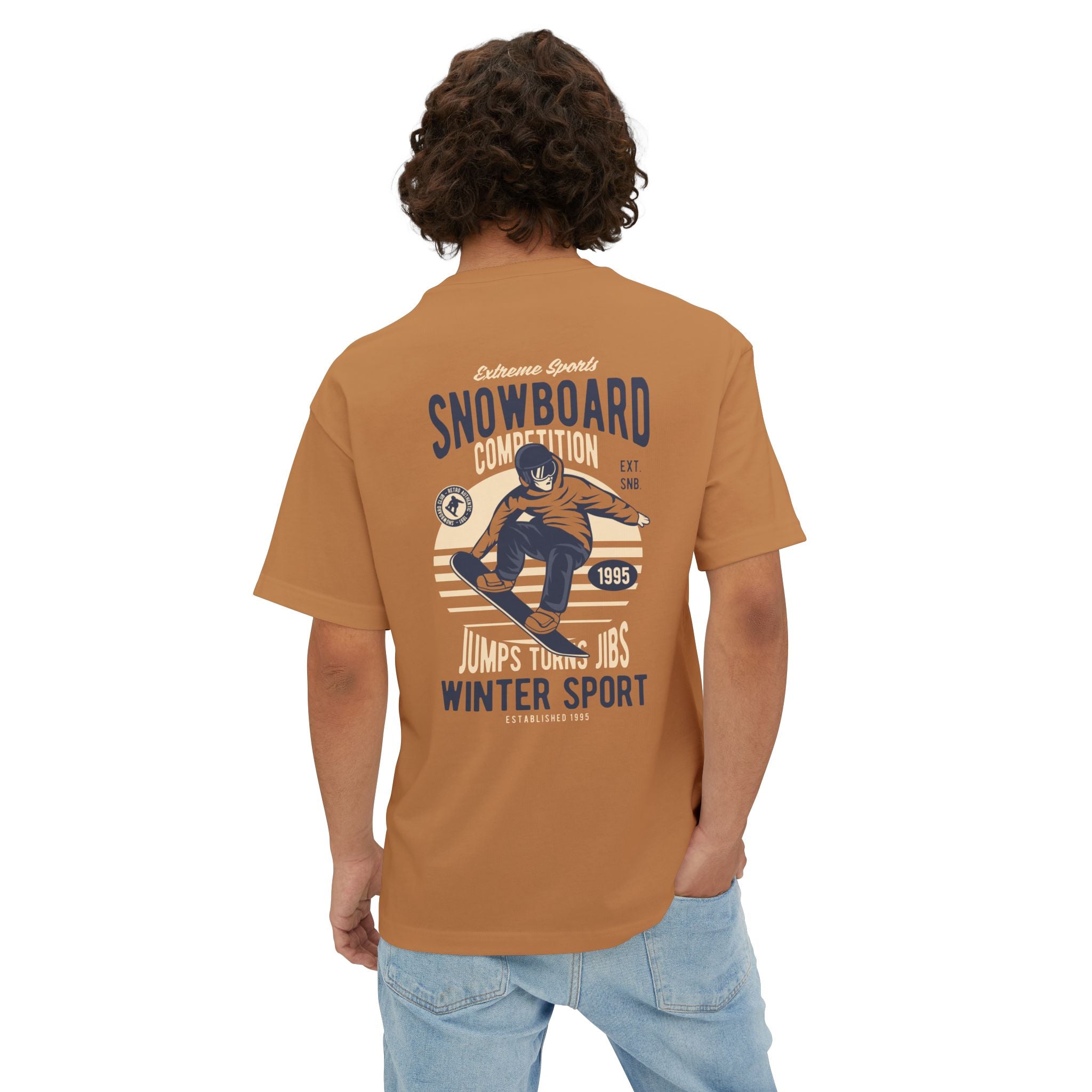 Snowboard Competition Graphic Tee — Vintage Winter Sport Oversized Boxy Shirt