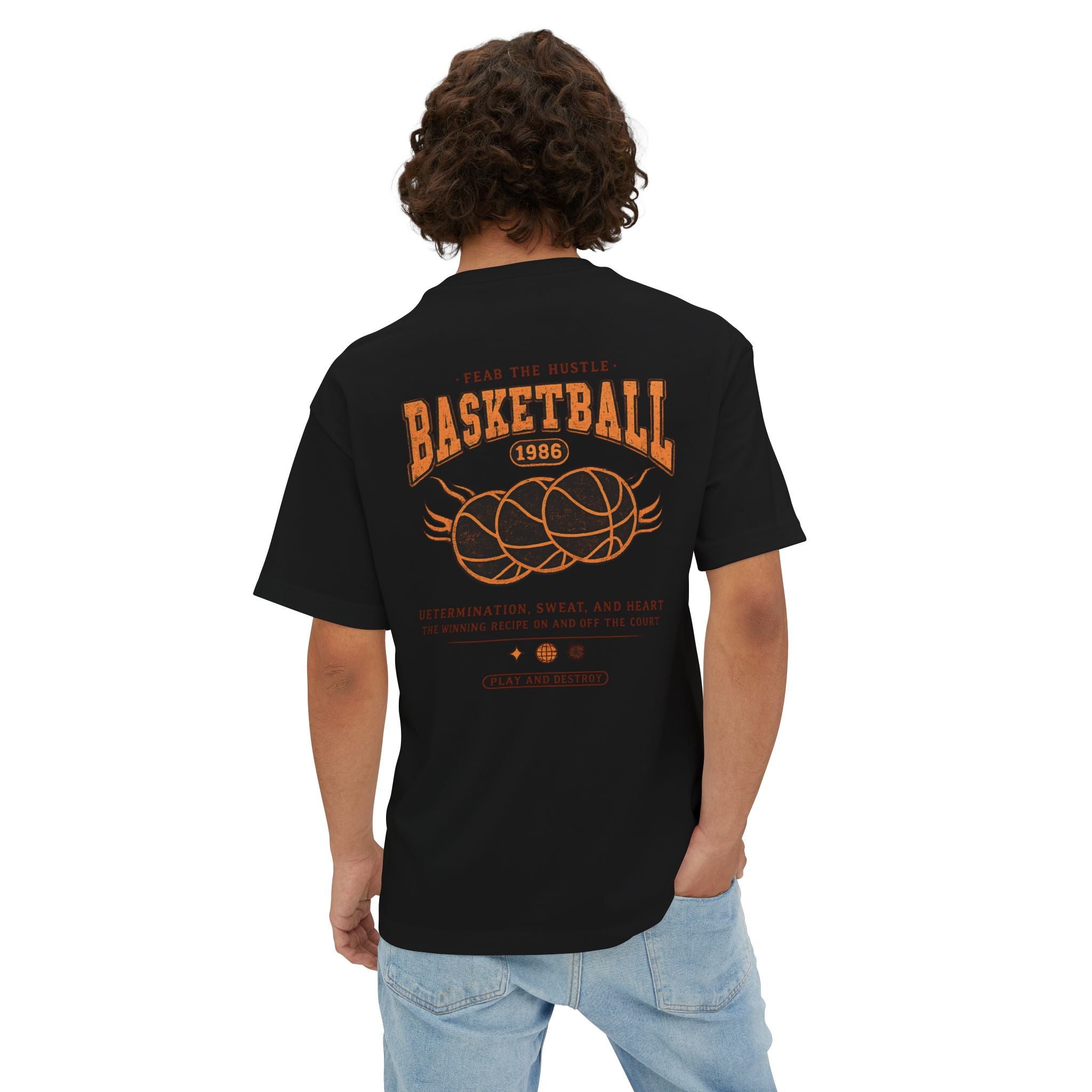 Basketball Vintage Tee — 'Basketball 1986' Retro Sports Graphic T-Shirt