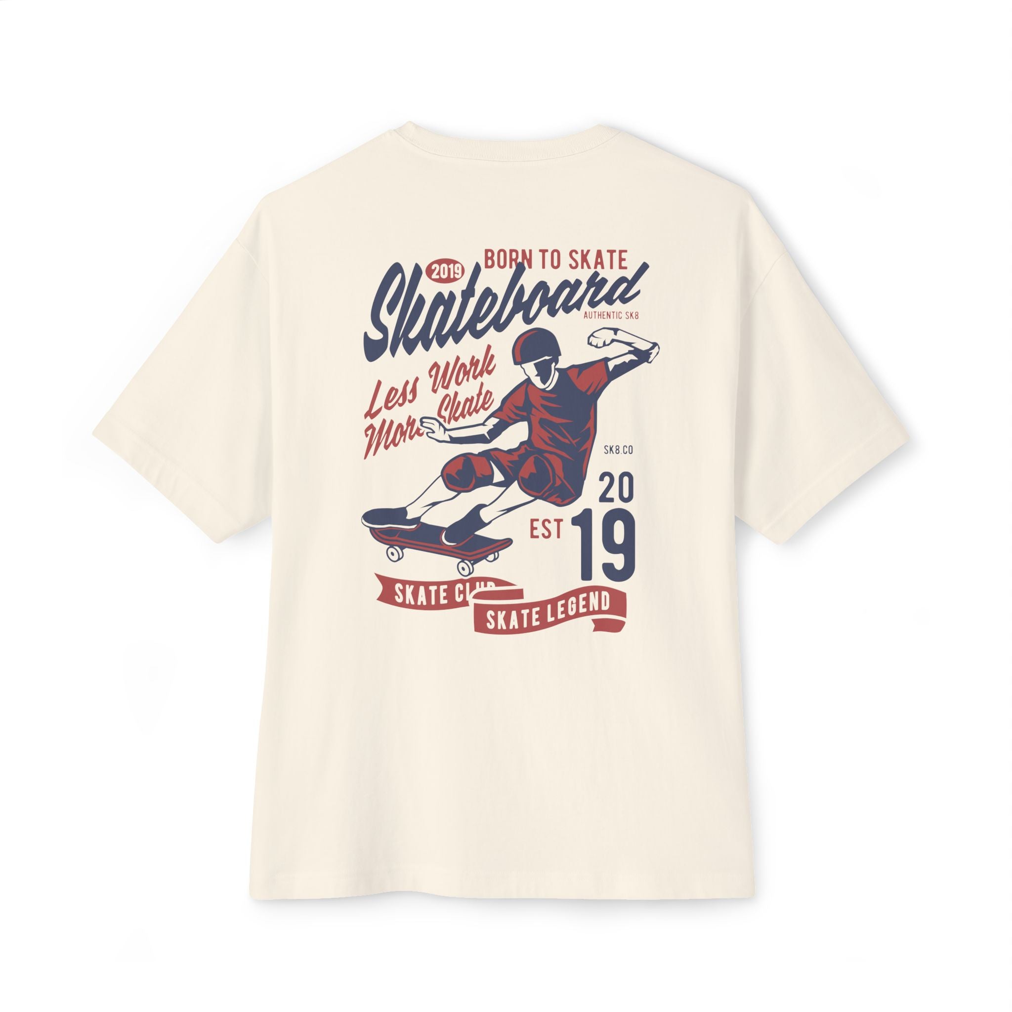 Skateboard Graphic Tee — "Born to Skate" Vintage Skate Crew Shirt