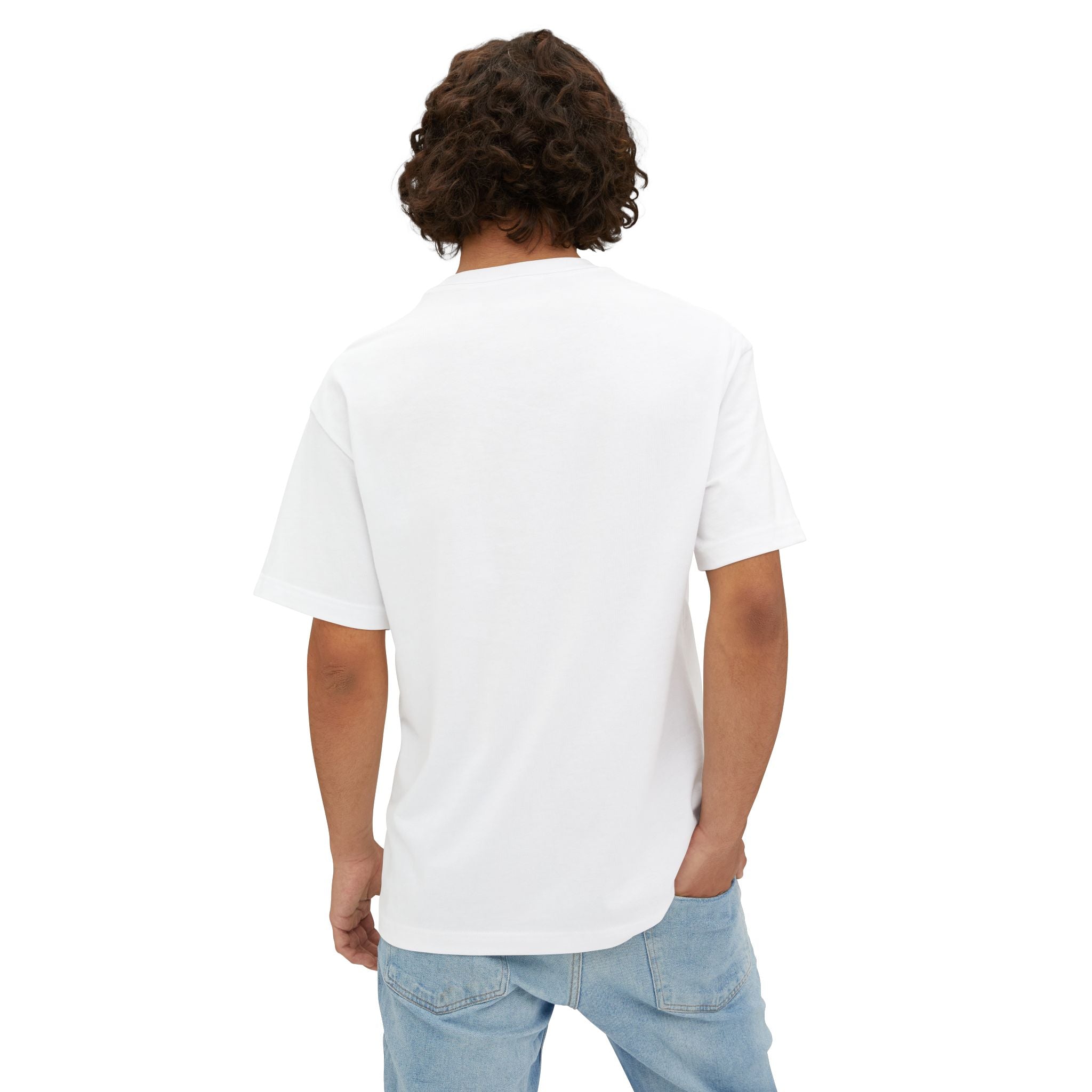 Minimal LA Logo Boxy Tee — Oversized White Casual T-Shirt