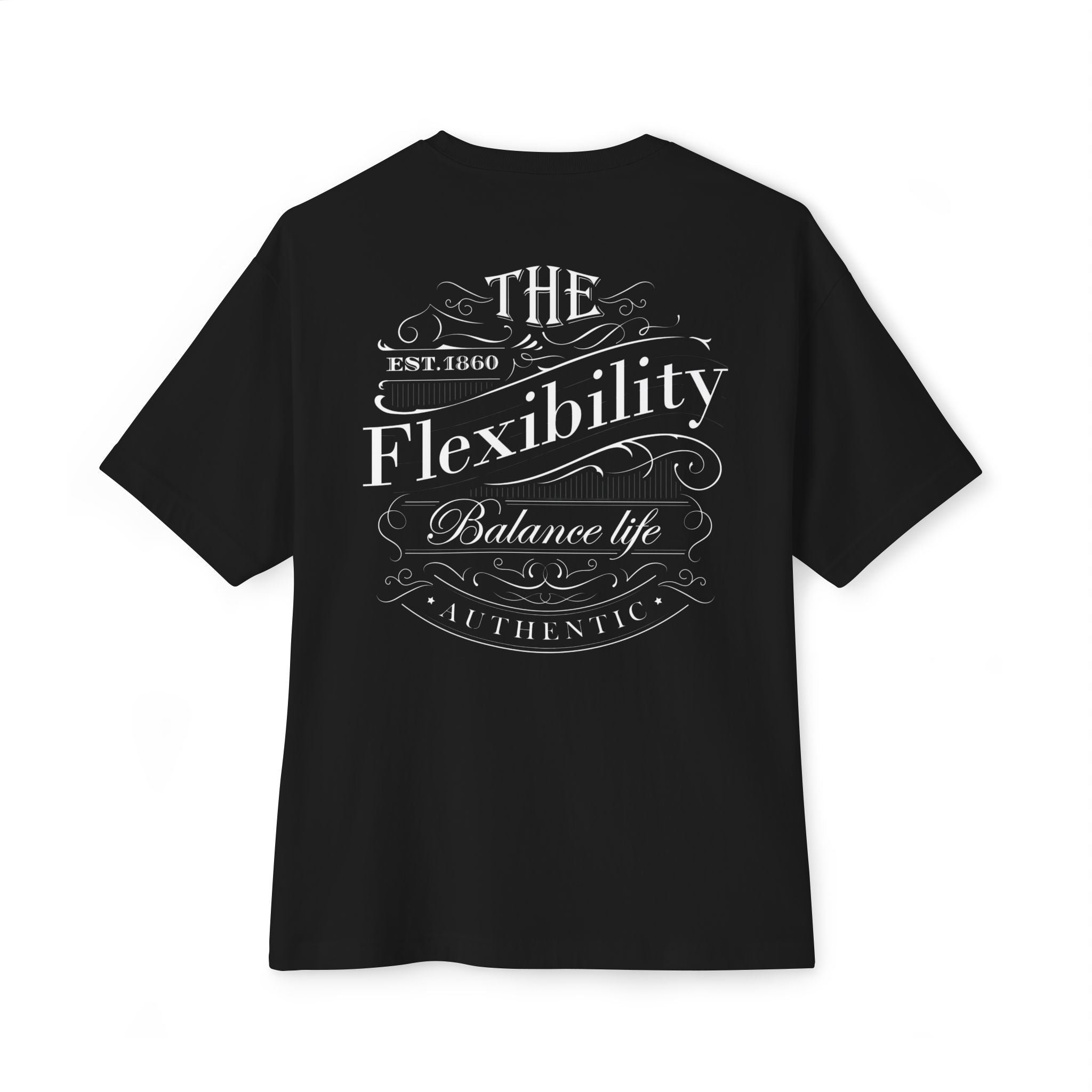 The Flexibility Vintage Typography Tee — 'Balance Life' Graphic Boxy T‑Shirt