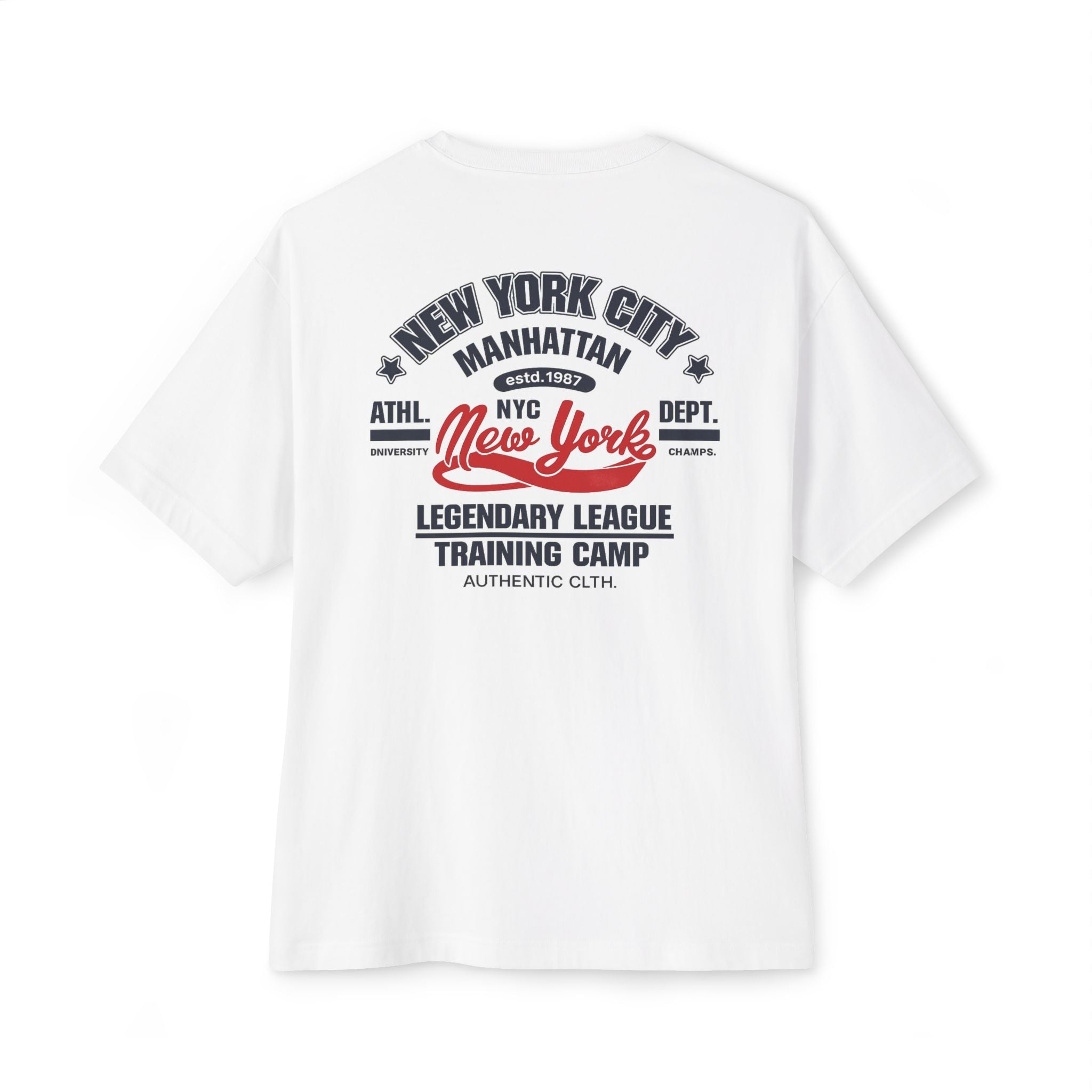 New York City Retro Athletic Tee — ‘New York’ Back Graphic